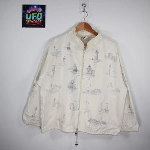 artisans sunschein designs Jacket Womens Lightweight Lighthouse Design USA Zip - Picture 1 of 11