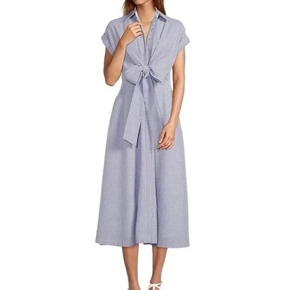 Antonio Melani Women's Dress Katie Tie 6 Collar Nautical Shirt Striped Blue - Image 1 of 4