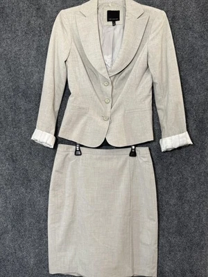 The Limited Falda Traje Mujer 2 Beige Blazer Falda Lápiz Conjunto Ropa de Trabajo Carrera Foto 1 de 4