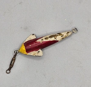 Vintage Devon McGinty Style Spinner Rot Weiß Angelköder - Bild 1 von 2