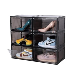 Large Clear Shoe Box Organizer,Plastic Stackable Shoe Storage Box with Magnet... - Picture 1 of 6
