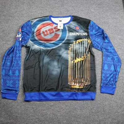 Chicago Cubs Sweatshirt Mens XL Blue 2016 World Series Champions MLB Baseball - Image 1 of 4