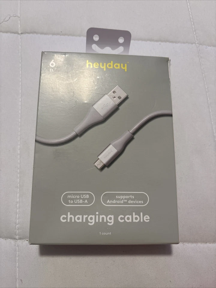 Micro-USB to USB-A Round Cable 6ft by Heyday - Cool Gray/Silver