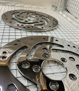 HARLEY POLISH 2 ROTORS FRONT & REAR SOFTAIL 2000 HERITAGE FATBOY OEM EXCHANGE - Picture 1 of 11