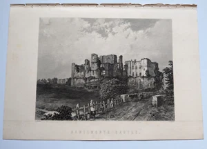 Kenilworth Castle Warwickshire England engraving circa 1890 - Picture 1 of 2