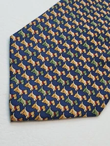MONTEBELLO Miniature Schnauzer Dog Neck Tie Navy Blue Made in Italy - Picture 1 of 9