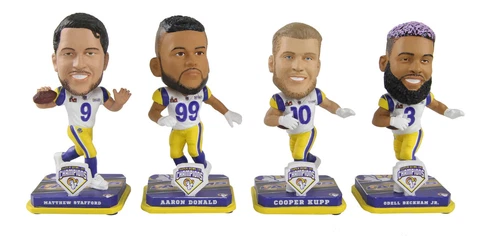 Los Angeles Rams Super Bowl LVI Champions Mini 4-Pack Bobblehead Set NFL Cover