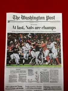 2019 Washington Nationals World Series Champions Newspaper Washington Post - Picture 1 of 8