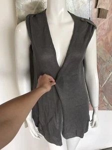 J. Jill Grey Bamboo Linen Open Front Layering J.Jill Sweater Size Small - Picture 1 of 9