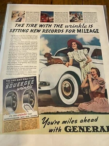 Vintage 1939 General White Wall Tire Dachshund Dog ad - Picture 1 of 1