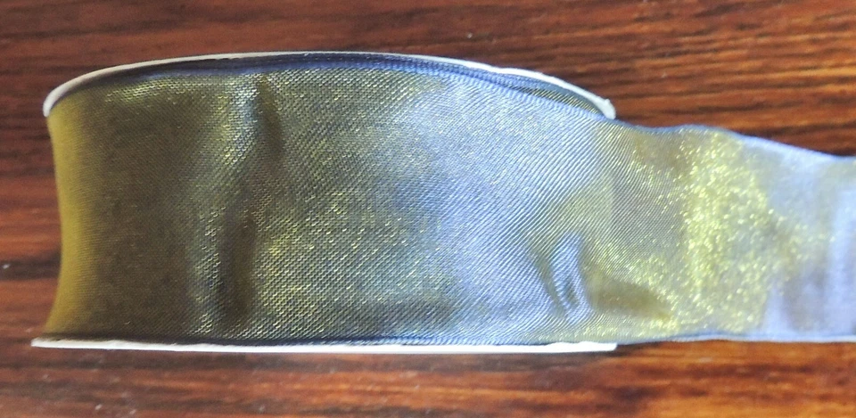 Cinta transparente teñida cruzada con cable de 1-1/2" x 10 yardas Wright azul marino/amarillo 100 % nailon nueva Foto 1 de 1