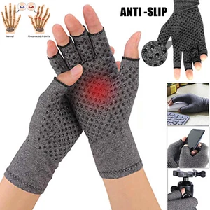 Arthritis Gloves Anti Slip Compression Open Finger Hand Gloves Joint Pain Relief - Picture 1 of 14