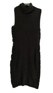 NWT!  Calvin Klein Side Ruched Sleeveless Turtleneck Sweater Dress Size Large - Picture 1 of 7