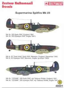 Techmod Decals 1/48 SUPERMARINE SPITFIRE Mk-I Fighter - Picture 1 of 4