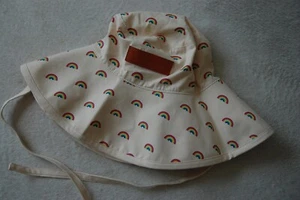 Kurt Geiger 100% Cotton Rainbow Wide Brim Bucket Hat w/ String Detachable - Picture 1 of 6