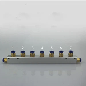 Un kit Push Fit 8 mm 7 vías colector de aire neumático divisor de bloques con acopladores - Imagen 1 de 1