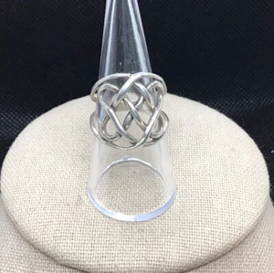Vintage Sterling Silver 925 Wide Unique Irish Celtic Ring Sz 7.75 X137 - Picture 1 of 5