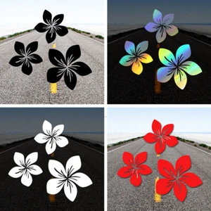 3x Various Colors Flower Graphics Car Stickers Rear Window Helmet Blossom Decal - Bild 1 von 12