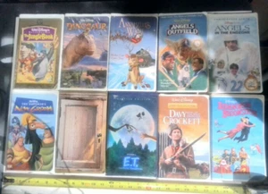 Walt Disney VHS LOT Annabelles Wish ET The Jungle Book Dinosaur CLAMSHELL CASES - Picture 1 of 5