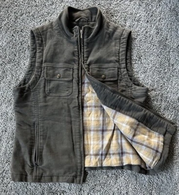 Vintage LL Bean Utility Vest Women Medium Green Lined Western Chore Barn - Image 1 of 4