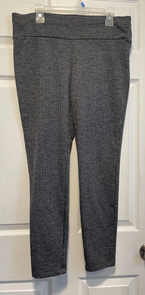 STYLUS Slim Pants XL 16 Waist 36 Length 38 Inseam 28 Black/White Herringbone - Image 1 of 2