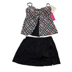 Fit 4 U Hips Jolt Tie Front Bandeau with Pleat Skirtini Sz 12 (606) - Picture 1 of 6