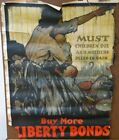 1918 Ww1 Original Poster   "Must Children Die And Mothers Plead In Vain"