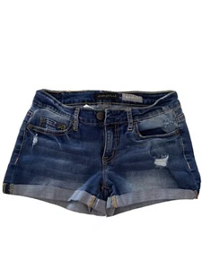Aeropostale Womens Shorty Shorts Sz2 Distressed Jean Short Super Cute - Picture 1 of 10