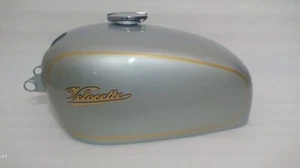 Velocette Thruxton Petrol Fuel Tank Silver Painted Golden Lining - Picture 1 of 9