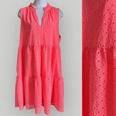 Lilly Pulitzer Women's NOVELLA DRESS Coral Mini Medallion Chiffon New w/Tags XL - Image 1 of 4