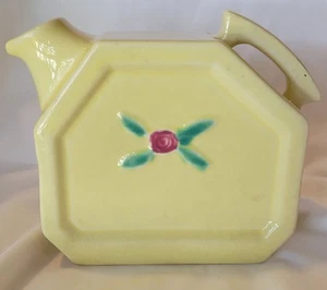 RARE VINTAGE COORS POTTERY YELLOW ROSEBUD PITCHER - Picture 1 of 8