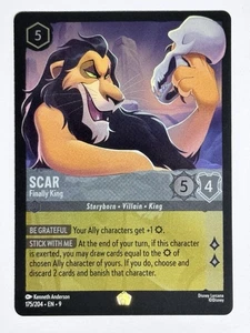 Scar -Finally King - Legendary COLD FOIL #175/204 FABLED Disney Lorcana TCG NM - Picture 1 of 2