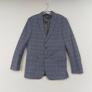 Abrigo deportivo J.FERRAR para hombre 40R azul gris a cuadros algodón elástico JF Blazer Chaqueta - Imagen 1 de 17