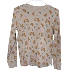 Pact Kids Long Sleeve Gingerbread Pajama Shirt Size Small - Picture 1 of 5