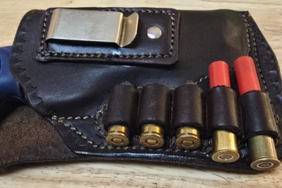 Right hand carry IWB (in waistband) Taurus Judge with ammo loops- Dk Brown shown - Image 1 of 4