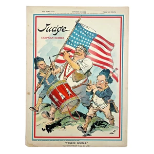 JUDGE October 24, 1908 Original Magazine (Cover Only) Yankee Doodle William Taft - Picture 1 of 2