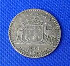 Australian 1961 1 Florin Coin Oceania Queen Elizabeth Ii Coat Of Arms