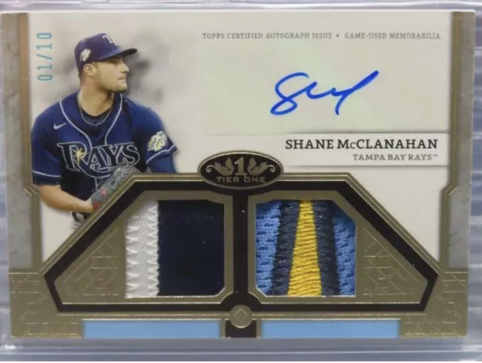 Shane McClanahan Tampa Bay Rays Autograph Dual Patch 1/10 Patch 7 Colors Allstar - Image 1 of 1