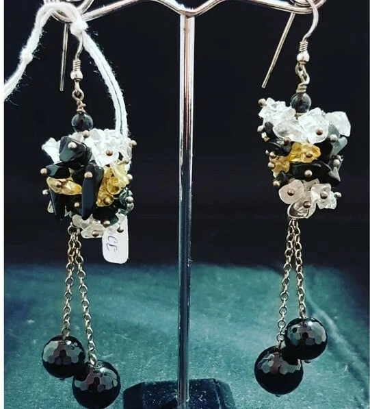 Orecchini in Onice, pietre miste e Argento 925  - Immagine 1 di 1