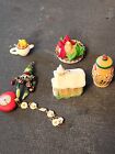 Hallmark Christmas Ornaments 6 Miniature Frog Fish, Church, Mouse Gingerbread Ja