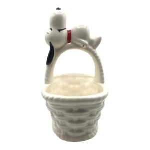 Vintage Peanuts Snoopy Ceramic Schulz Basket Planter Trinket Holder. 1958 - Picture 1 of 9
