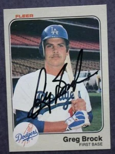 Los Angeles Dodgers Star Greg Brock Autographed signed 1983 Fleer baseball card- - Picture 1 of 1
