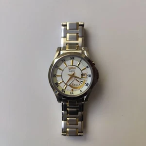 SEIKO PREMIER Quartz men steel strap watch 100m waterproof silver gold SRN004J1 - Picture 1 of 6