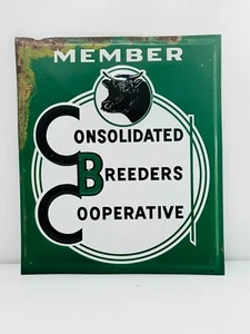 COOP CO-OPERATIVE Consolidated Breeders Cooperative Metal Sign - Picture 1 of 4