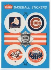 1989 Fleer Team Stickers (Quad Logo) Atlanta Braves /Chicago Cubs #NNO