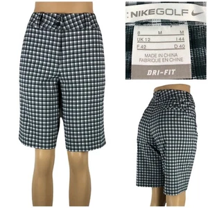 Nike Women's 8 Checkham Golf Shorts Gray Multicolor Polyester Stretch NWT $70 - Picture 1 of 12