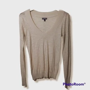 Express V-Neck Sweater-Size XS-Long Sleeve-Lightweight -Tan-Layers - Preppy - Picture 1 of 4