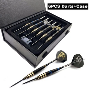 23g Professional Steel Tip Darts Set Barrel Aluminium Metal Shafts 6PCS w/ Case - Picture 1 of 4