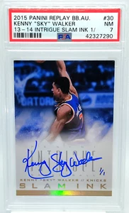 1/1 Kenny Walker AUTO PSA 7 Sky Autograph One 2013-14 Replay Intrigue Holo Ink - Picture 1 of 2