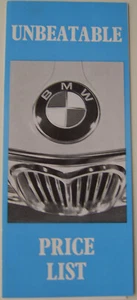 Original Price List BMW 1969 Oct 1600 1800 2000 2002 2500 2800 Coupe Auto - Picture 1 of 1